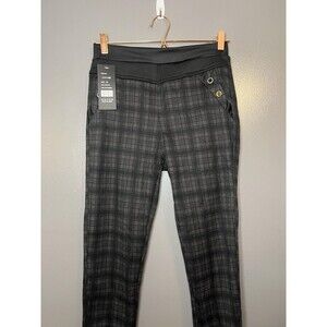 Yuna Fashion Leggings Womens Small Medium Black Plaid Fleece Lined High Rise